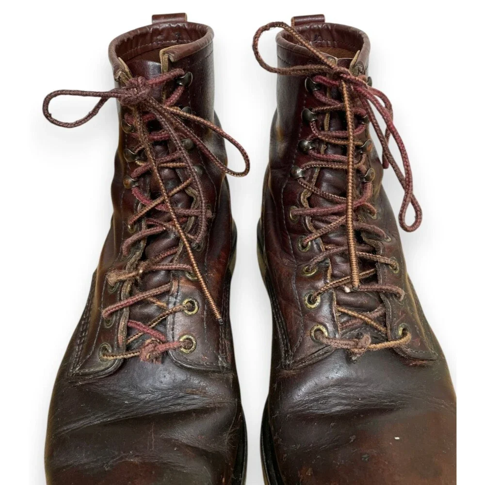 Vintage Red Wing 931 Supersole Boots Mens 9.5 EE E2 Brown Leather Lace Work USA